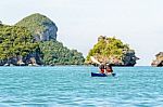 Mother And Daughter Travel By Kayak Stock Photo