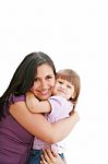 Mother And Her Smiling Daughter Stock Photo