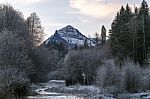 Mountain And A River Stock Photo