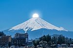 Mt. Fuji In Autumn At Kawaguchiko Lake Snow Landscape,mt. Fuji Is Famous Japan Mountain,tourist People Call Mt. Fuji As Fuji, Fujisan, Fujiyama, Fuji-san,japan Stock Photo