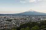 Mt Fuji View In Twilight Stock Photo