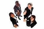 Multi Ethnic Team With Thumbs Up Stock Photo