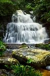 Mun Dang Waterfall In Deep Forest Fresh Green Rain Season In Tha Stock Photo