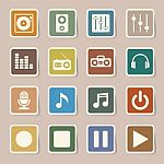 Music Icon Set Stock Photo