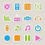 Music Icon Set Stock Photo