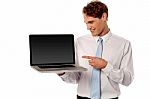 New Latest Technology Laptop In Market Stock Photo