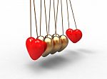 Newton S Cradle With Hearts Stock Photo