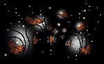 Night Of Butterflies Background Stock Photo