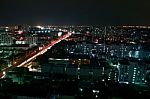 Night View Of Bangkok, Thailand From Condo Tower Stock Photo