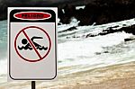 No Swimming Sign Stock Photo