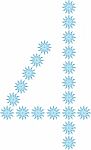 Number 4 From Snowflakes Stock Photo