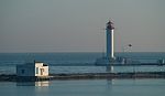 Odessa Lighthouse In A Sunny Winter Day Stock Photo