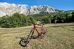 Old Bycicle On  The Mountain Zelengora, Bosnia And Herzegovina Stock Photo