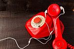 Old Landline Headphones Listening Through A Modern White Headpho Stock Photo