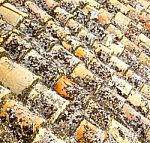 Old Moroccan  Tile Roof In The Old City Stock Photo