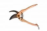 Old Salmon-colored Secateurs Stock Photo