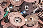 Old Sanding Discs Stock Photo