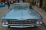 Old Vintage Chevrolet Car At Night Market, Srinakarin Road Stock Photo