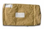 Old Wrinkled Brown Paper Envelope Stock Photo