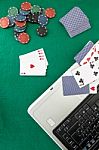 Online Gambling Still Life Stock Photo