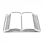 Open Book Hand Draw Stock Photo