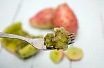 Opuntia Ficus-indica Cactus Fruits Opened On A White Background Stock Photo