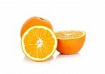 Orange Fruit Isolated On The White Background Stock Photo