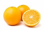 Orange Fruit Isolated On White Background Stock Photo