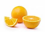 Orange Fruit Isolated On White Background Stock Photo