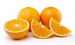 Orange Fruit Isolated On White Background Stock Photo