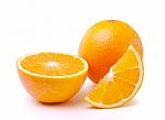 Orange Fruit Isolated On White Background Stock Photo