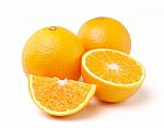 Orange Fruit Isolated On White Background Stock Photo