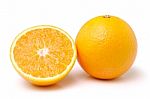 Orange Fruit Isolated On White Background Stock Photo