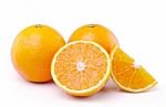 Orange Fruit Isolated On White Background Stock Photo