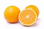 Orange Fruit Isolated On White Background Stock Photo