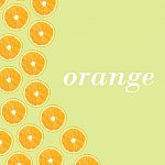 Orange Halves On A Green Background In The Form Of Folny And Spa Stock Photo