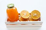 Orange Juice Isolated On White Background Stock Photo