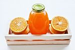 Orange Juice Isolated On White Background Stock Photo