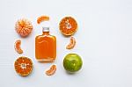 Orange Juice Isolated On White Background Stock Photo