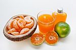 Orange Juice Isolated On White Background Stock Photo