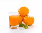 Orange Juice Isolated With Clipping Path Stock Photo