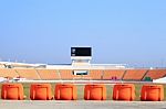 Orange Seats In Stadium Stock Photo