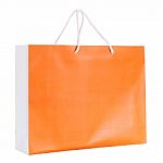 Orange Shopping Paper Bag Stock Photo