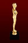 Oscar - Golden Trophy Stock Photo