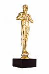 Oscar - Golden Trophy Stock Photo