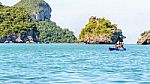 Other And Daughter Travel By Kayak Stock Photo