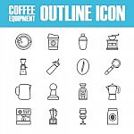 Outline Coffee Icon Stock Photo