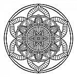 Outline Mandala Decorative Round Ornament, Hand Drawn Style - Ve Stock Photo