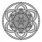 Outline Mandala Decorative Round Ornament, Hand Drawn Style - Ve Stock Photo