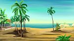 Palm Trees On The Shore Of The Mediterranean Sea Stock Photo